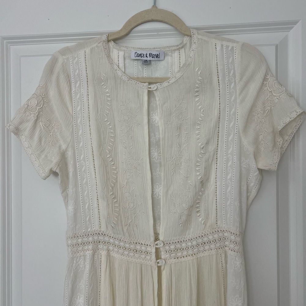Dance & Marvel Cream Lace-Trim Maxi Dress - Picture 3 of 8